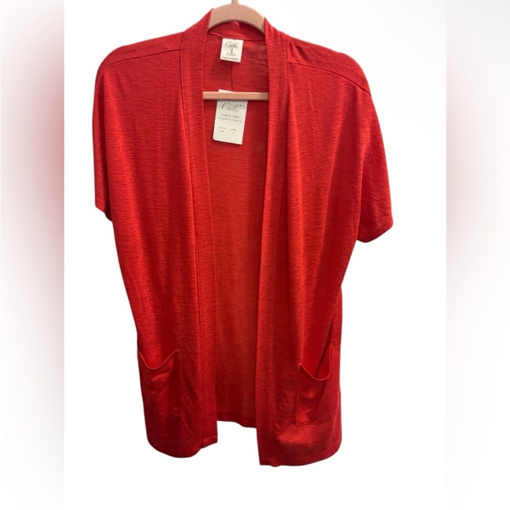 Cielo Vibrant Red Open Cardigan